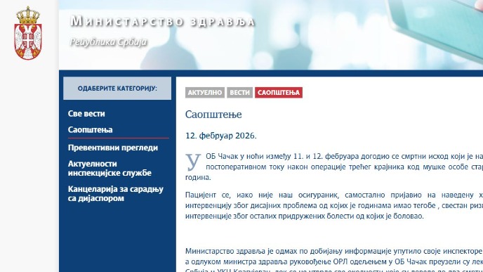 Preminuo još jedan pacijent